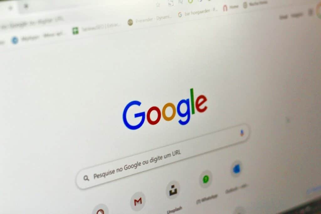Google Search Page on a Computer Screen