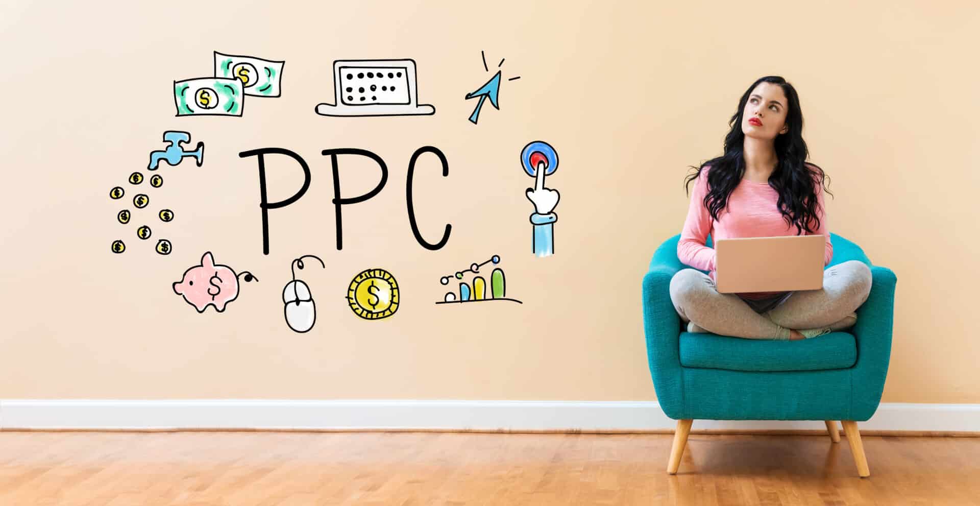 PPC with young woman using a laptop computer