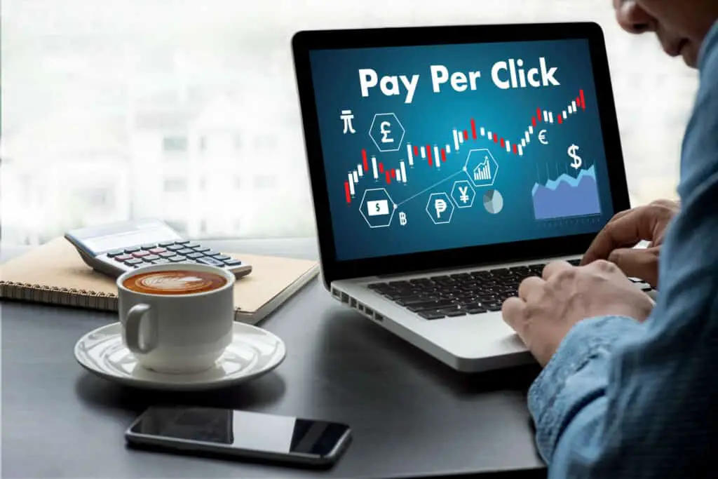 Pay per click businessman working