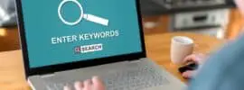 Keyword research on laptop