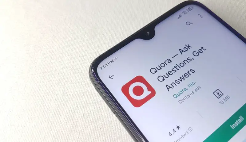 Quora app, application or software opened on google play