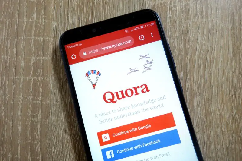 Quora website on mobile