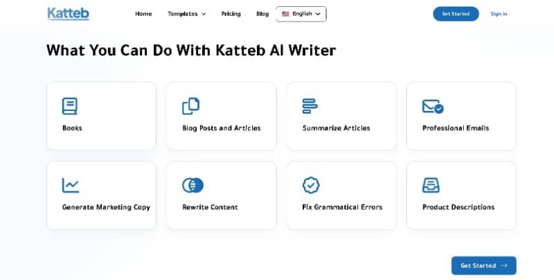 Katteb AI writer features