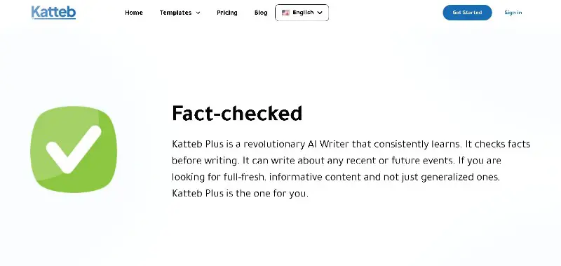 Katteb plus writer fack checking feature
