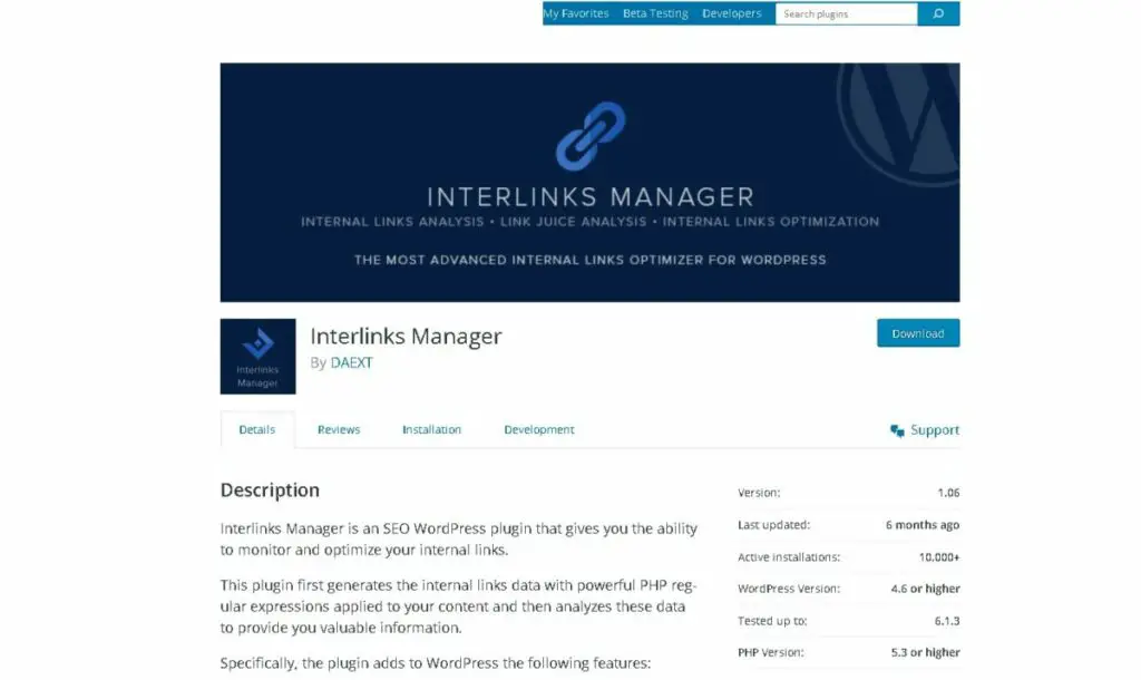 WordPress Interlinks Manager