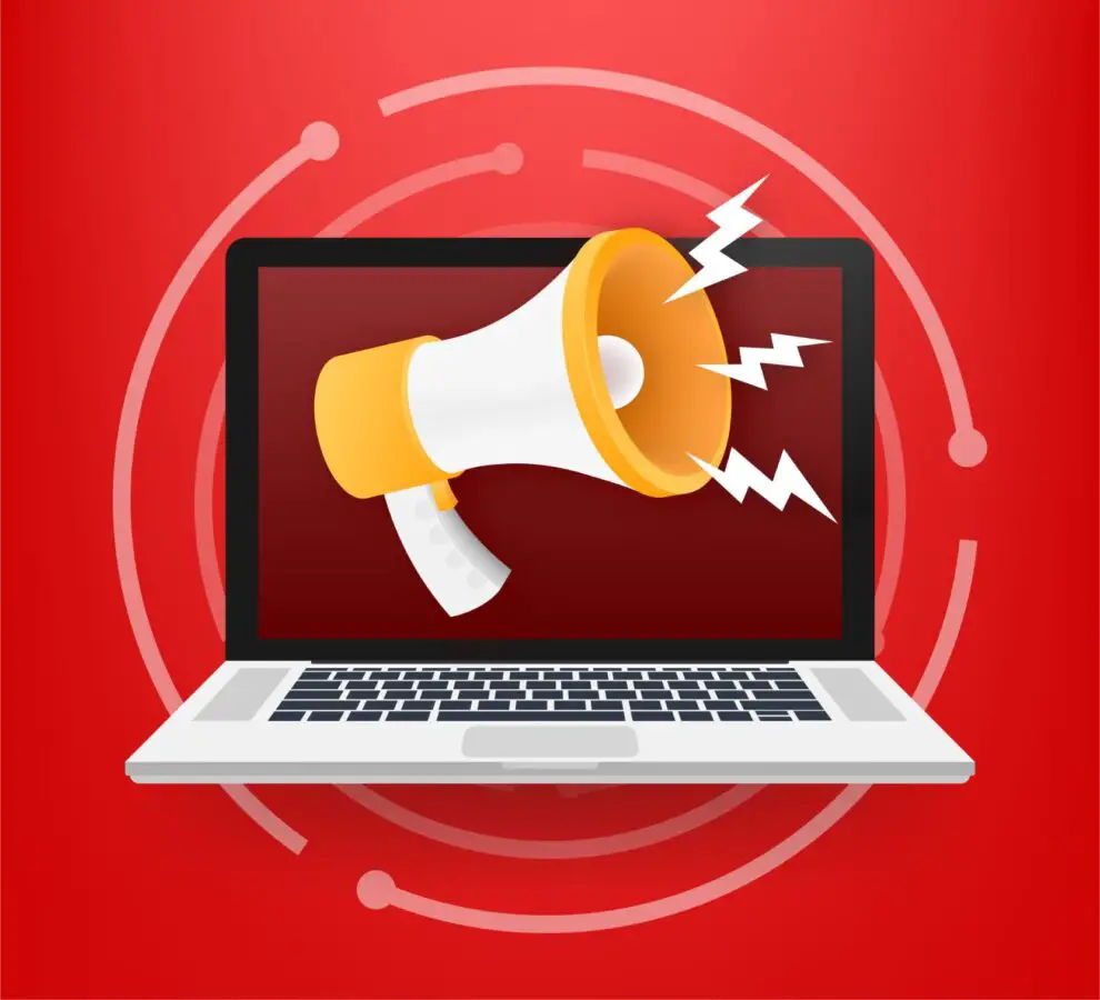 Laptop with loudspeaker tool