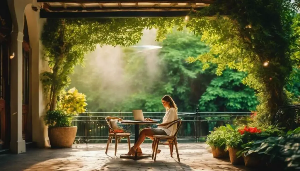 Woman reading outdoors
