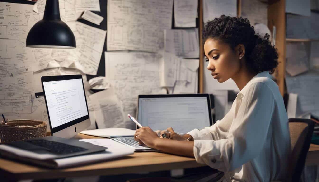 Woman working on computer