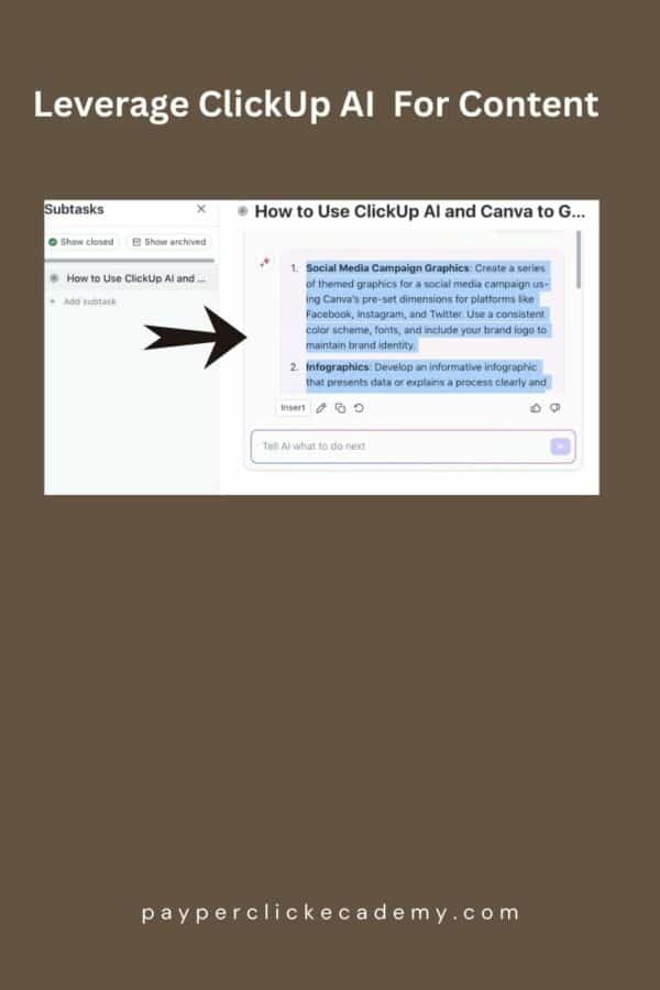 Leverage ClickUp AI for Content
