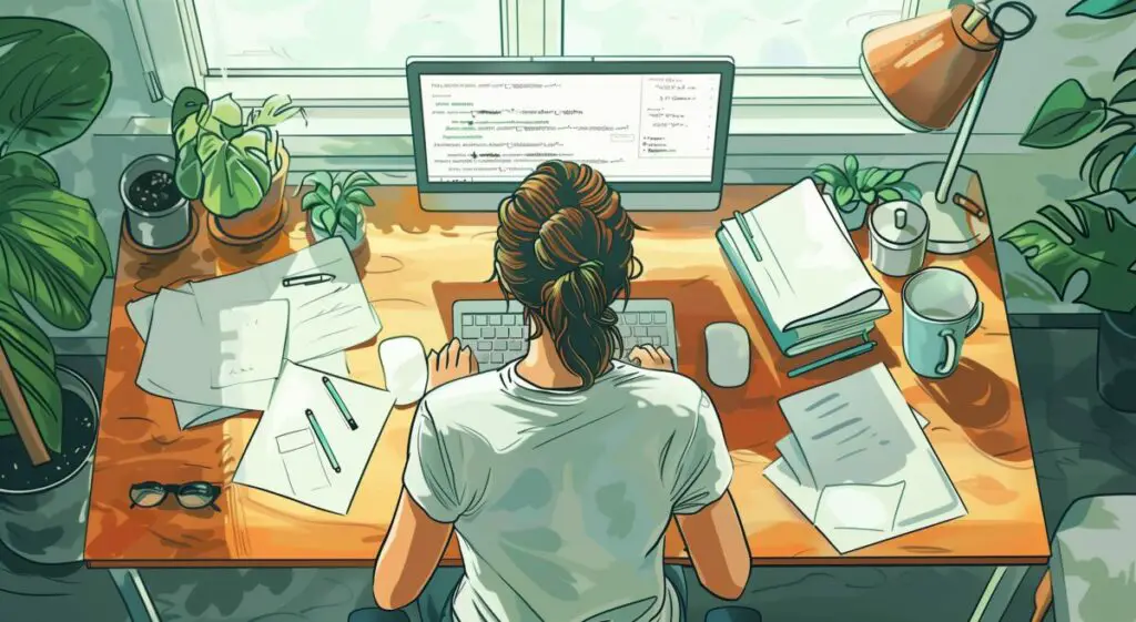 Illustration of a Woman Working as a Content Creator