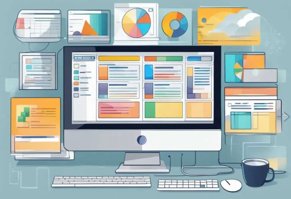 Pay per click screen with various windows