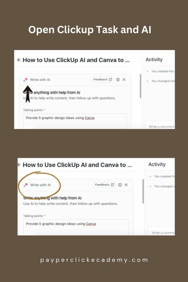 Open ClickUp Task and AI